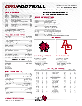 THE TEAMS CENTRAL WASHINGTON Vs. AZUSA PACIFIC