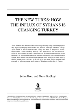 The New Turks: How the Influx of Syrians Is Changing Turkey