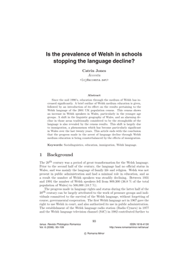 Is the Prevalence of Welsh in Schools Stopping the Language Decline?