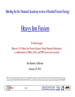Heavy Ion Fusion