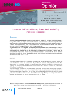 La Relación De Estados Unidos Y Arabia Saudí: Evolución Y Motivos Visitar La WEB Recibir BOLETÍN ELECTRÓNICO De Su Desgaste