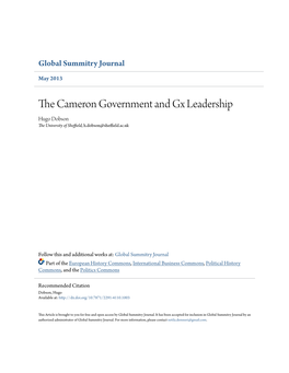 The Cameron Government and Gx Leadership