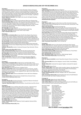 Judges Schedule Holland Cup 9Th December 2016
