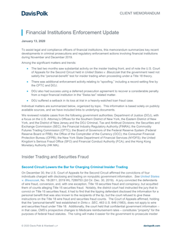 Financial Institutions Enforcement Update