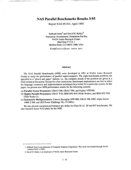 NAS Parallel Benchmarks Results 3-95