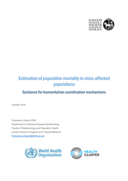 Estimation of Population Mortality in Crisis-Affected Populations Guidance for Humanitarian Coordination Mechanisms