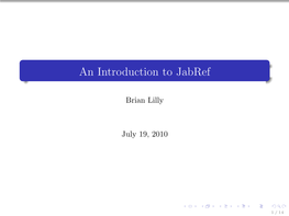 An Introduction to Jabref