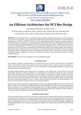 An Efficient Architecture for PCI Bus Design