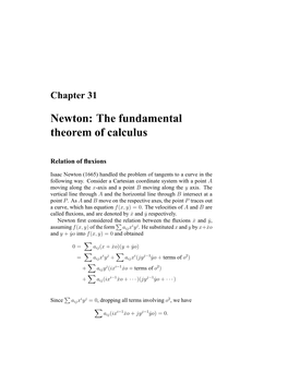 Newton: the Fundamental Theorem of Calculus