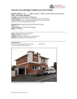 Heritage Inventory Plunket 293 4 Campbell Street