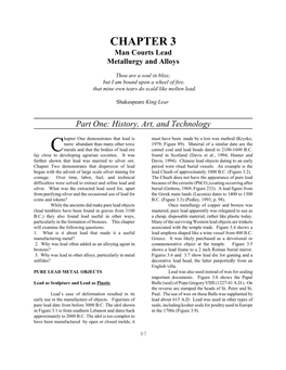 CHAPTER 3 Man Courts Lead Metallurgy and Alloys