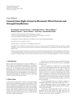 Unusual Giant Right Atrium in Rheumatic Mitral Stenosis and Tricuspid Insufﬁciency
