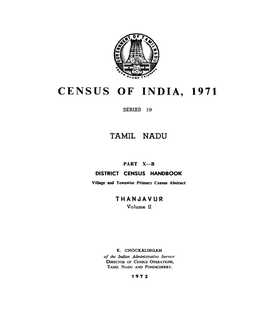 District Census Handbook, Thanjavur, Part X-B, Vol-II, Series-19