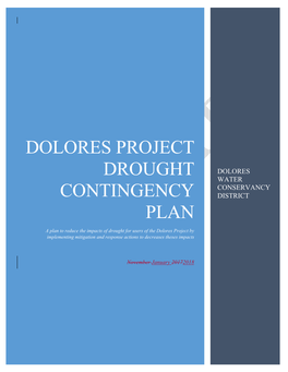 Dolores PROJECT DROUGHT CONTINGENCY PLAN