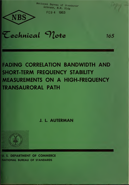 Fading Correlation Bandwidth and Short-Term Frequency Stability Measurements on a High-Frequency Transauroral Path