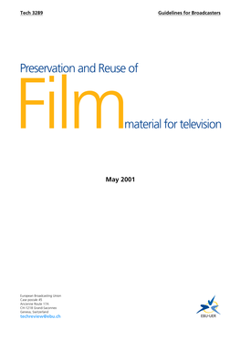 EBU Tech 3289-2001 Preservation and Reuse of Film Material For