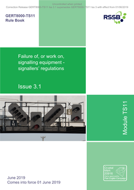 Failure Of, Or Work On, Signalling Equipment - Signallers’ Regulations