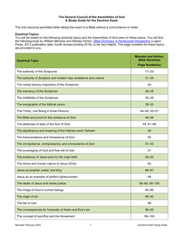 Study Guide for Doctrine Exam