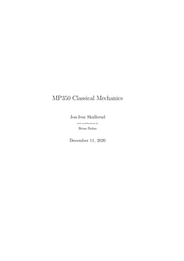 Classical Mechanics (MP350)