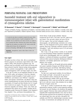 Successful Treatment with Oral Valganciclovir in Immunocompetent Infant with Gastrointestinal Manifestations of Cytomegalovirus Infection