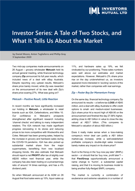 Investor Series: a Tale of Two Stocks, And