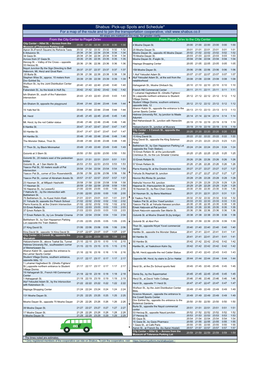 Shabus: Pick-Up Spots and Schedule*