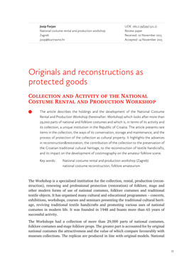 Originals and Reconstructions As Protected Goods