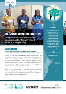 Mainstreaming in Practice