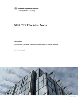 2000 CERT Incident Notes