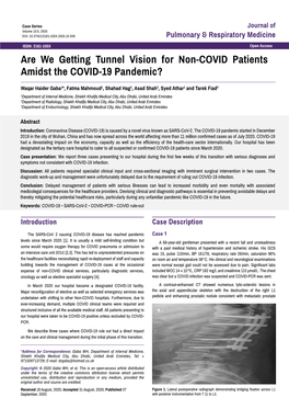 Are We Getting Tunnel Vision for Non-COVID Patients Amidst the COVID-19 Pandemic?