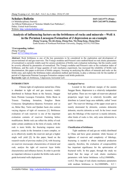 Scholars Bulletin Analysis of Influencing Factors on the Brittleness