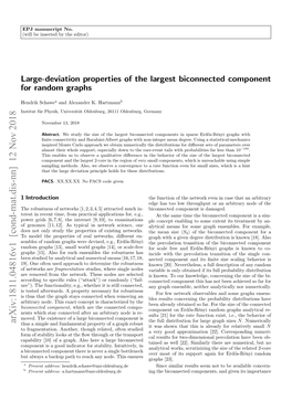 Large-Deviation Properties of the Largest Biconnected Component for Random Graphs