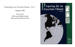 Preparing for an Uncertain Climate—Vol