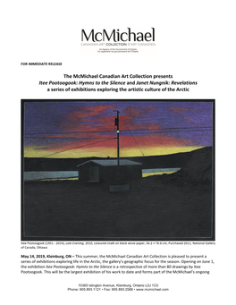 The Mcmichael Canadian Art Collection Presents Itee Pootoogook