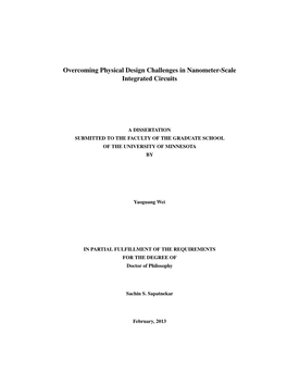 Overcoming Physical Design Challenges in Nanometer-Scale Integrated Circuits