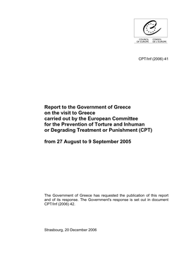 Report to the Government of Greece