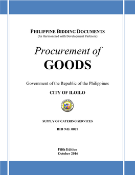 PHILIPPINE BIDDING DOCUMENTS (As Harmonized with Development Partners)