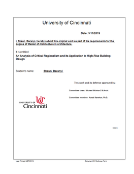 An Analysis of Critical Regionalism and Its Application to High-Rise Building Design