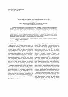 Plasma Polymerization and Its Applications in Textiles