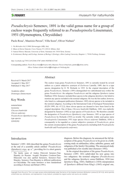 Pseudochrysis﻿ Semenov, 1891 Is