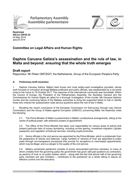 Daphne Caruana Galizia's Assassination and The