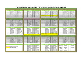 Tallangatta and District Football League - 2016 Fixture
