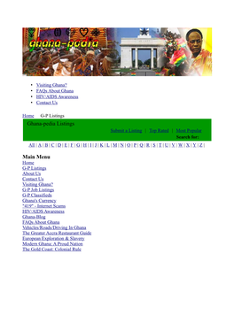 Ghana-Pedia Listings Main Menu