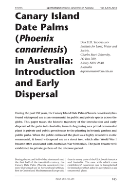 Phoenix Canariensis in Australia Vol