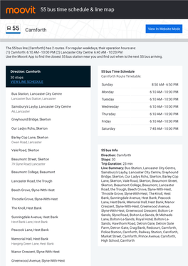 55 Bus Time Schedule & Line Route