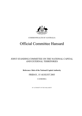 Official Committee Hansard