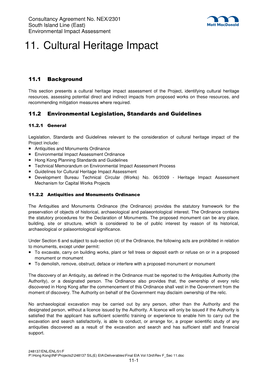South Island Line (East) Environmental Impact Assessment 11
