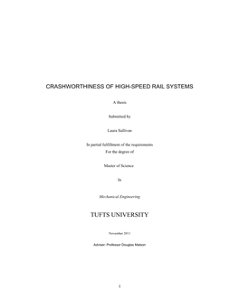 Crashworthiness of High Speed Rail Systems
