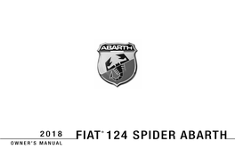 2018 FIAT 124 Spider Abarth Owner's Manual