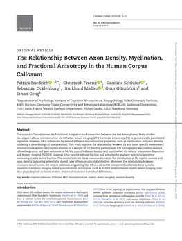 The Relationship Between Axon Density, Myelination, and Fractional